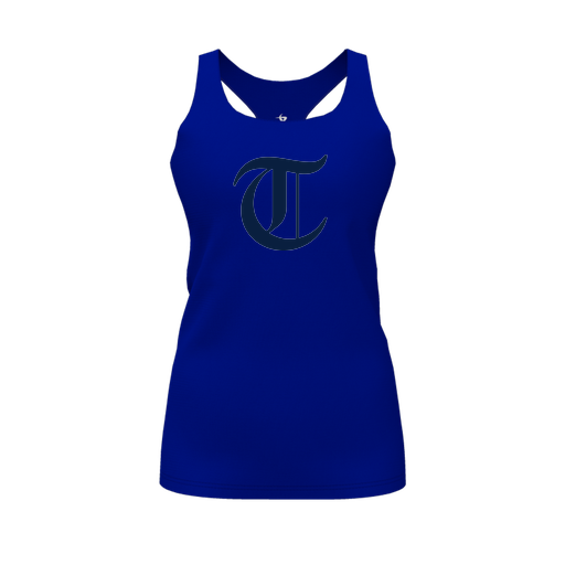 [FT0TRBRY-FYS-LOGO2] Decker Racerback Tank Top (Female Youth S, Royal, Logo 2)