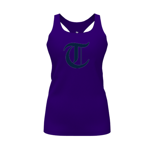 [FT0TRBPP-FYS-LOGO2] Decker Racerback Tank Top (Female Youth S, Purple, Logo 2)