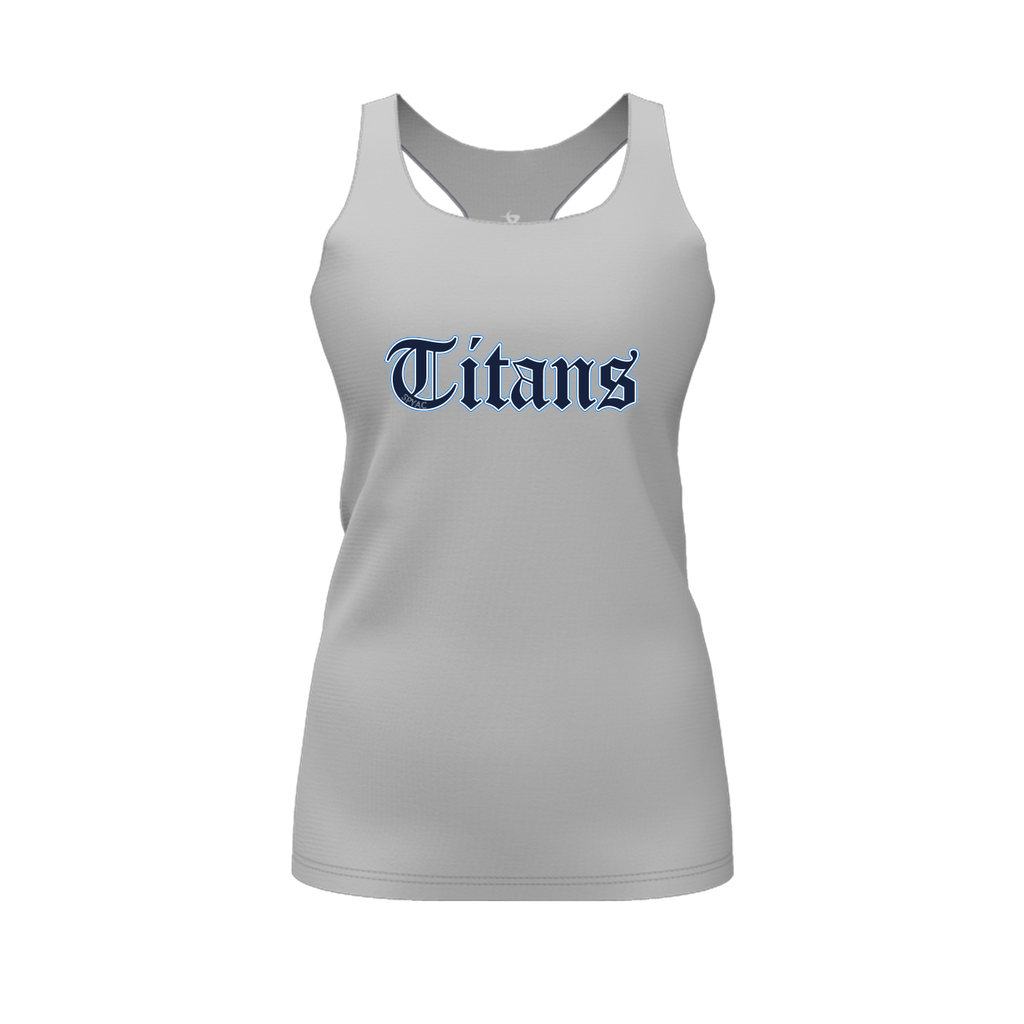[FT0TRBGY-FYS-LOGO1] Decker Racerback Tank Top (Gray, Female Youth S, Logo 1)