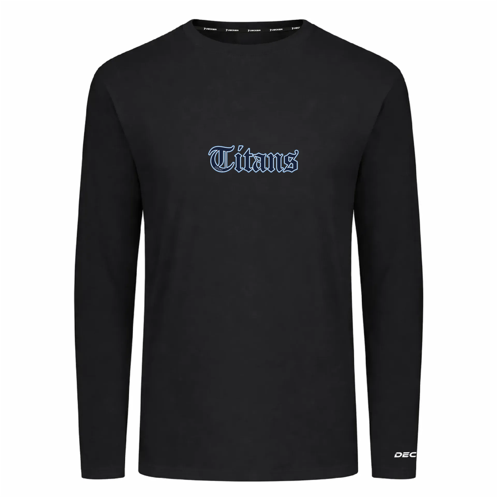 [FTLCUBBK-YS-LOGO1] Decker Youth Tri-Blend T-Shirt - Long Sleeve (Black, Youth S, Logo 1)