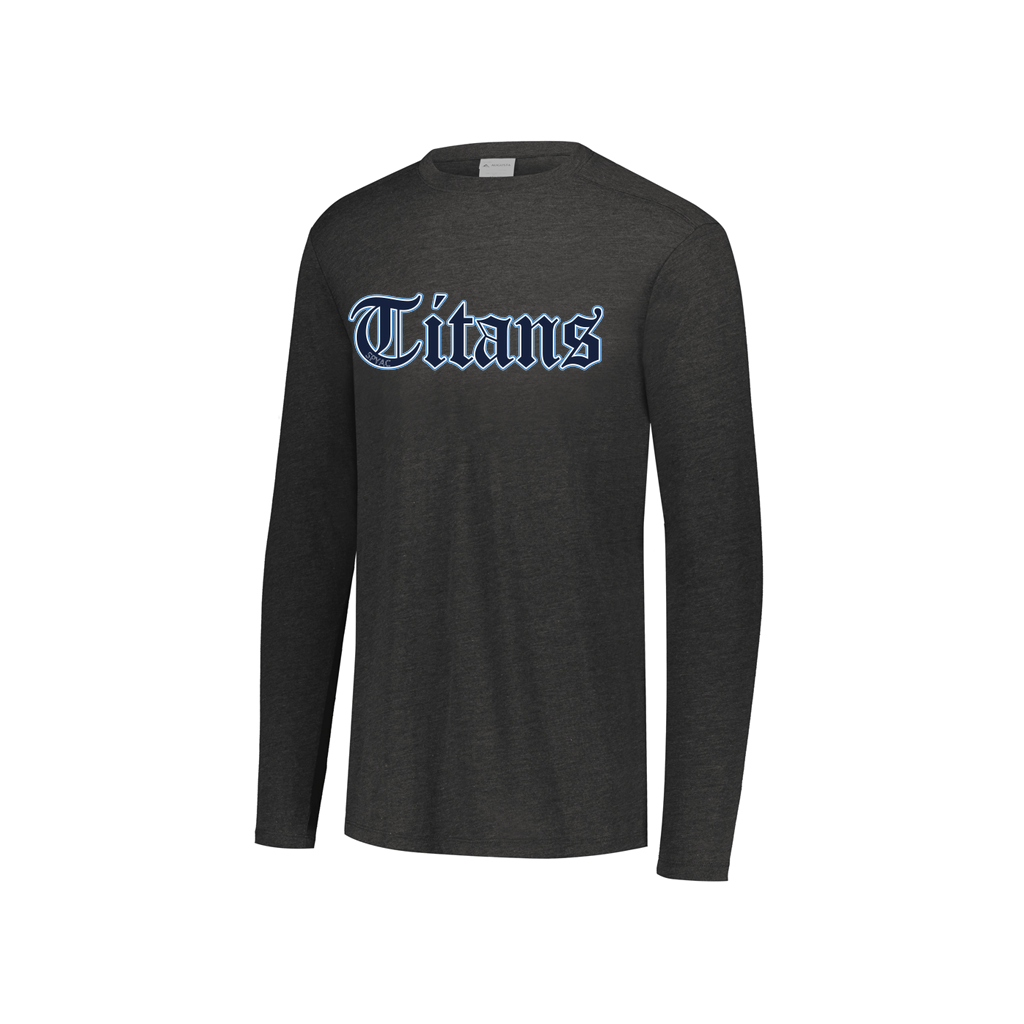 [FTLCUBBK-YS-LOGO1] Decker Youth Tri-Blend T-Shirt - Long Sleeve (Youth S, Black, Logo 1)