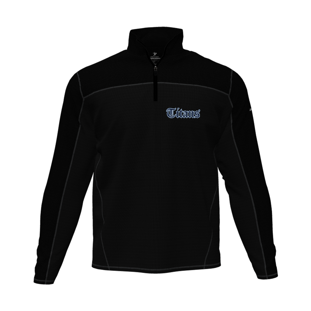 [CUS-DFW-QTRZ-PER-LSL-BLK-AS-LOGO1] Quarter Zip Pullover (Adult S, Black, Logo 1)