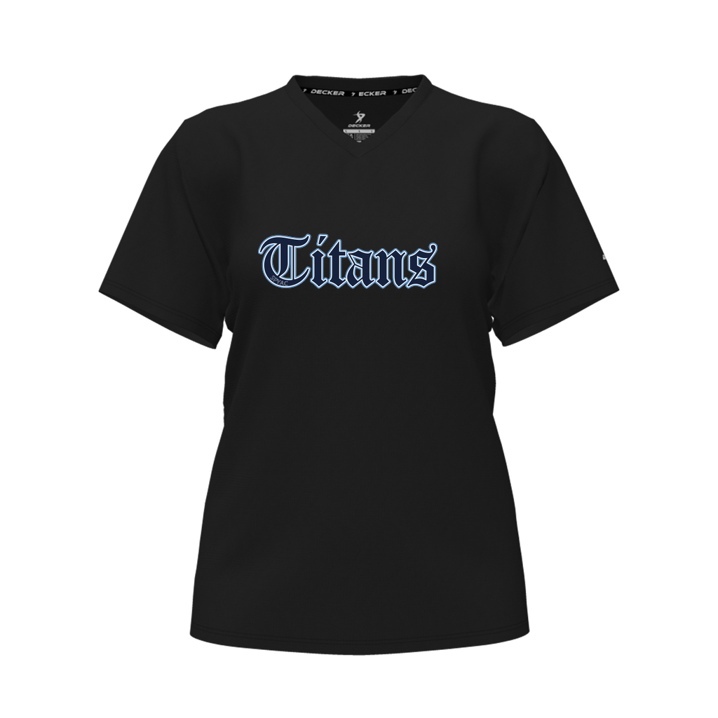 [CUS-DFW-TEES-PER-CNK-LSL-BLK-FYXS-LOGO1] Decker Performance T-Shirt (Crew Neck, Long Sleeve, Black, Female Youth XS, Logo 1)