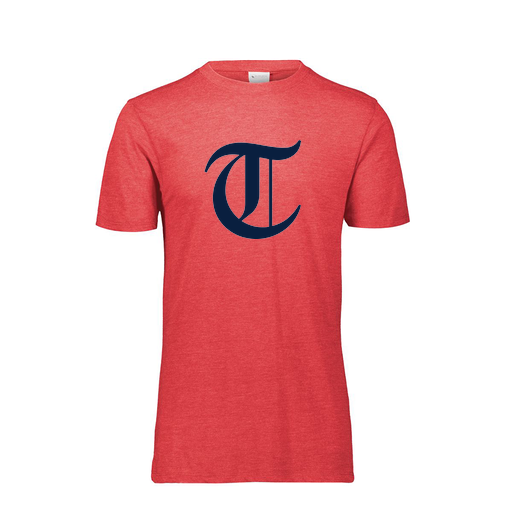 [FTSCUBRD-YS-LOGO2] Decker Youth Tri-Blend T-Shirt - Short Sleeve (Youth S, Red, Logo 2)