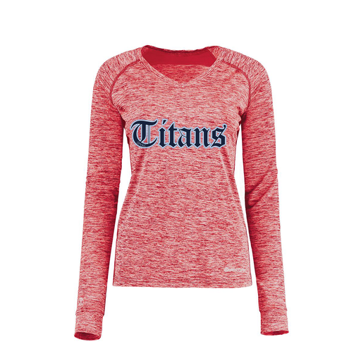 [222770.T20.XS-LOGO1] Ladies Electric Long Sleeve Shirt (Female Adult XS, Red, Logo 1)