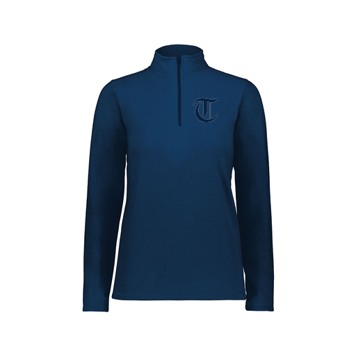 [6864.065.XS-LOGO2] Ladies MicroFleece 1/4 Zip Pullover (Female Adult XS, Navy, Logo 2)