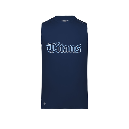 [222593.065.S-LOGO1] Men's CoolDry TankTop (Adult S, Navy, Logo 1)
