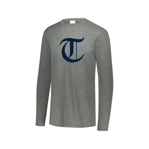 [FTLCUBGY-AXS-LOGO2] Decker Men's Tri-Blend T-Shirt - Long Sleeve (Adult XS, Gray, Logo 2)